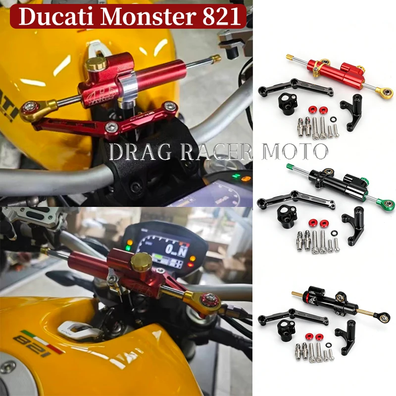 Kit d'amortisseur de direction pour moto Ducati Monster 821 2014 2015 2016 2017 2018 2019 2020 2021, stabilisateur de direction, support R