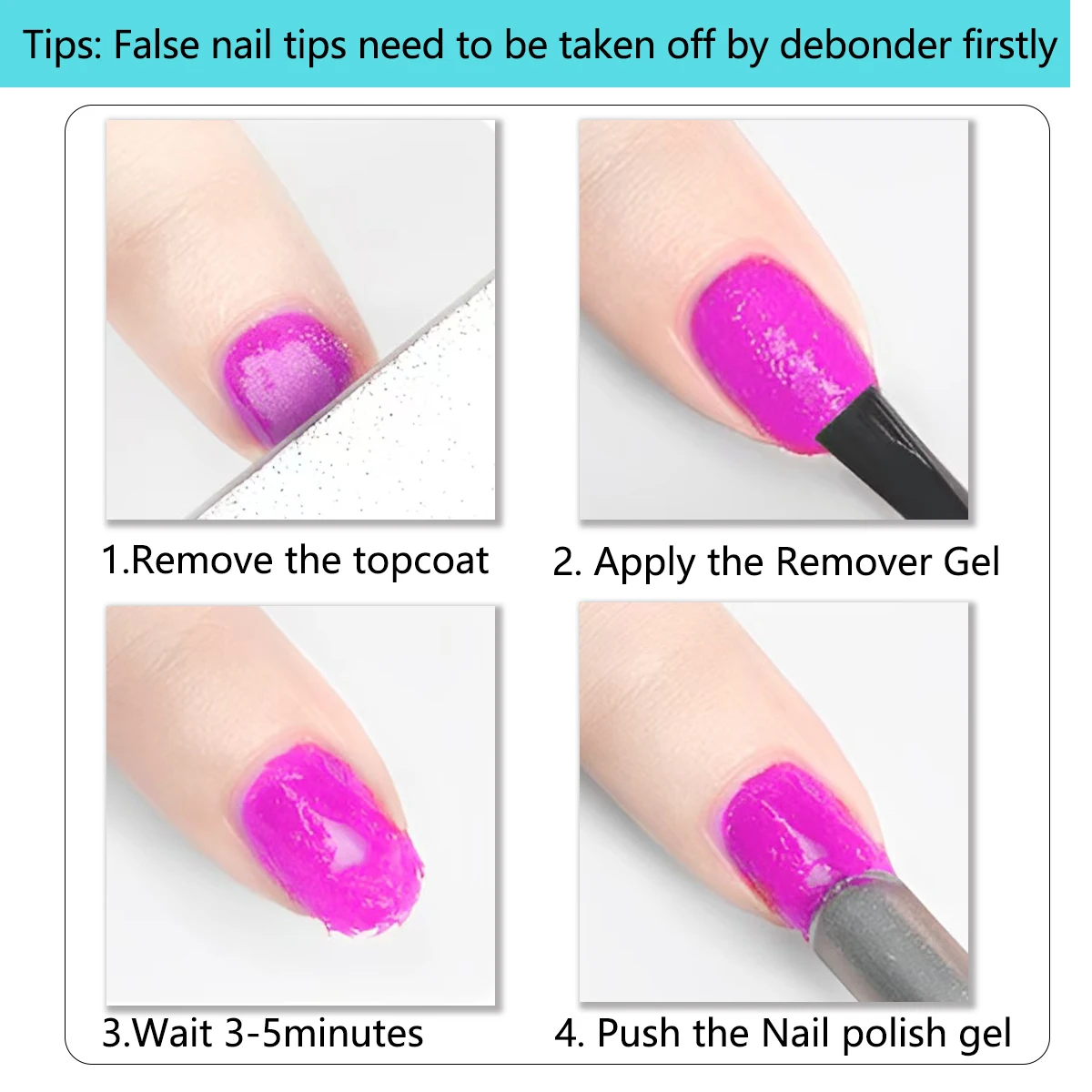 مزيل طلاء أظافر جل 15 مل، يزيل طلاء أظافر جل بسهولة بسرعة ويستخدم مزيل أظافر جل سحريًا. #2