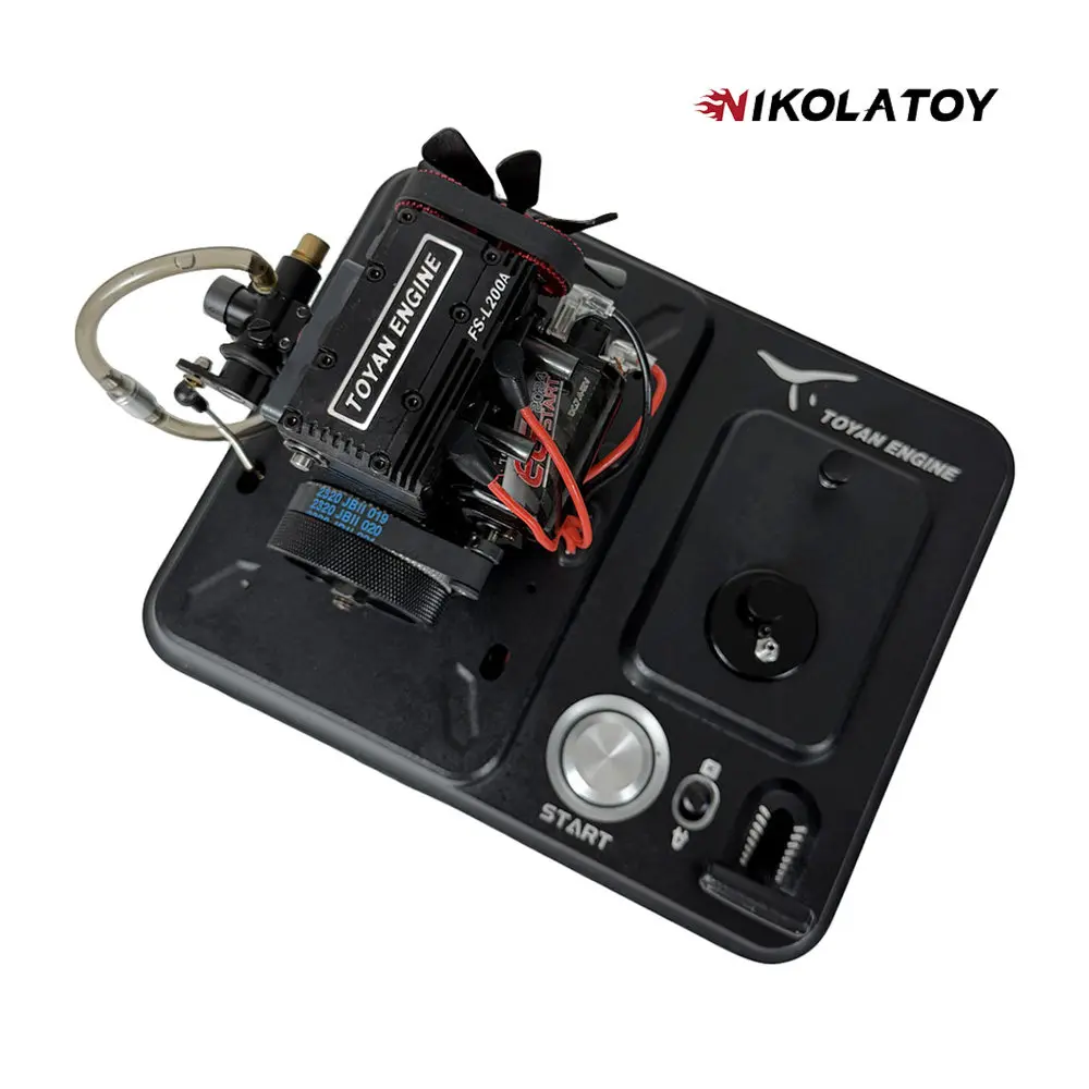 Jointly produced miniature dual-cylinder internal combustion engine model in fuel-compatible L200 gift box version