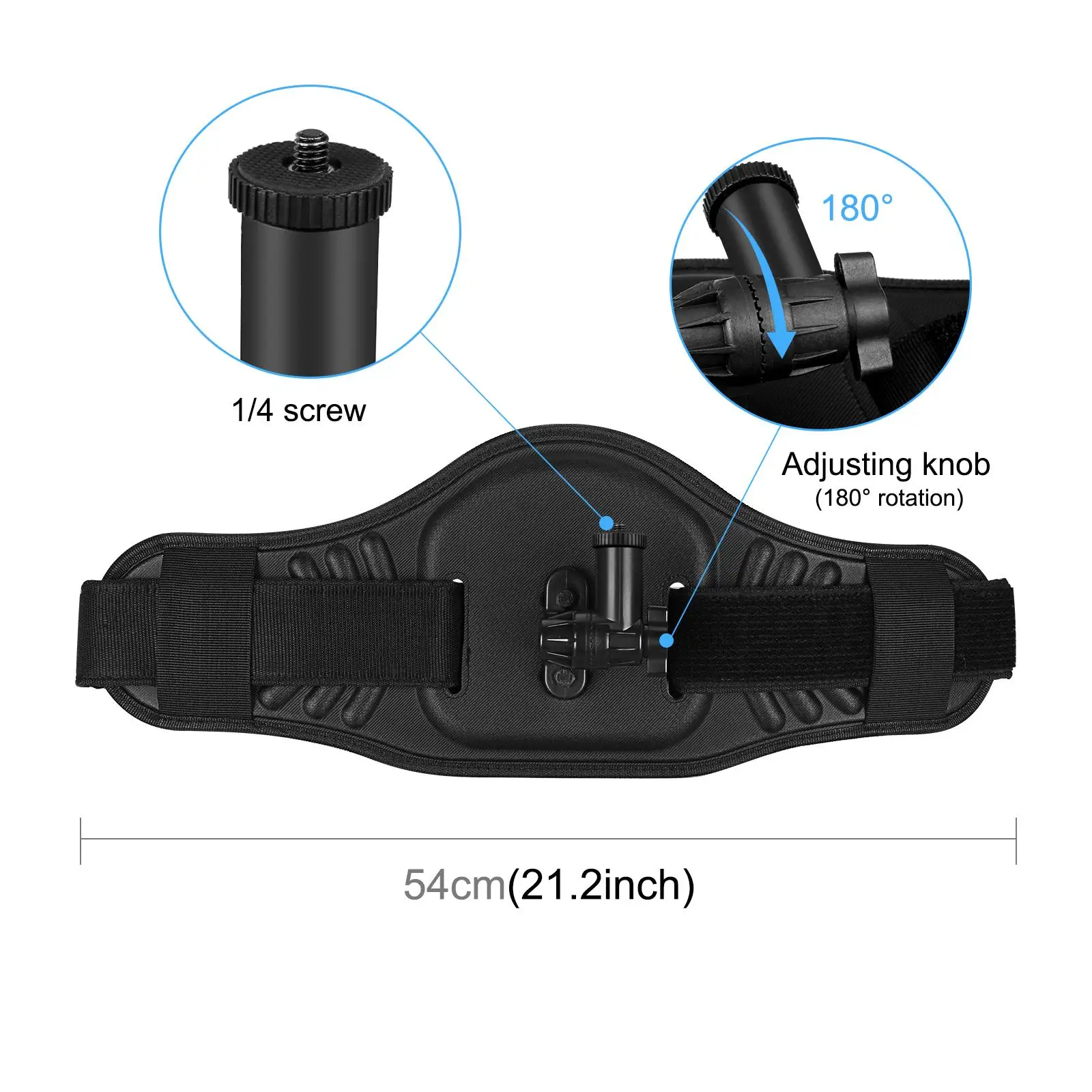 PULUZ Waist Belt Camera Mount Selfie Stick Strap for DJI, Insta360, GoPro and Other Action Camera