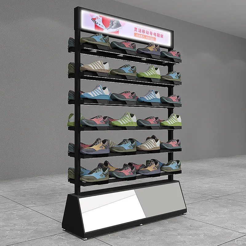 Multifunctional Shoe Rack Removable Display Reversible Shoe Bracket Metallic Black Shelf
