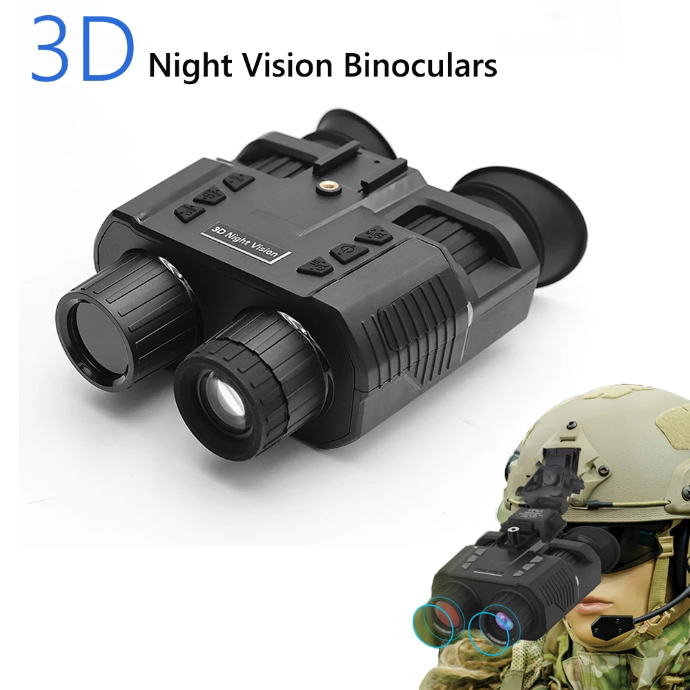 HD 1080P Head Mounted 3D NV8000 25--300m Infrared Night Vision Binoculars Device For Civil Hunting