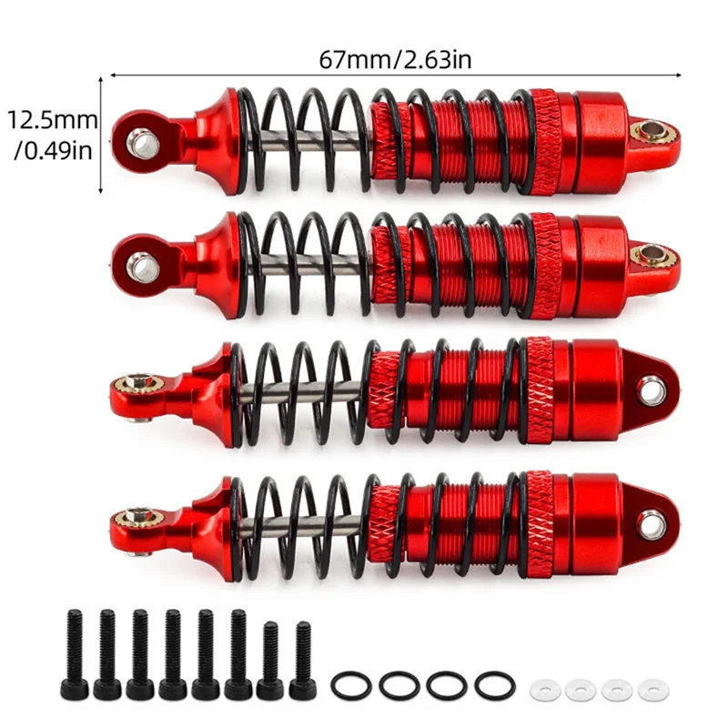 RC سيارة ترقية الجبهة الخلفية الصدمات امتصاص الصدمات المثبط عدة ل TRAXXAS 1/18 Latrax # 7665 D90 RC ملحقات ترقية السيارة-Y44A