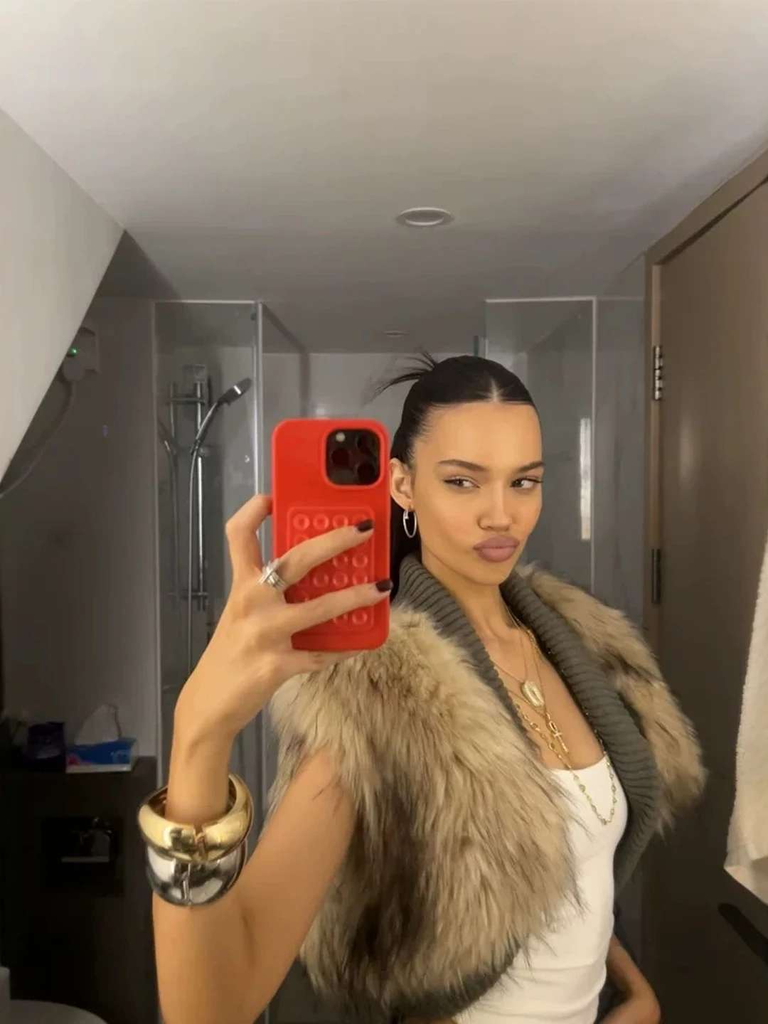 ort Svel Patchwork namaakbontkraag Jaet Street Sle Warmte Matige V-Ne Geen knop Pure kleur Chinese productie