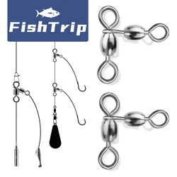 FishTrip 3 Way Swivels Triangle Joint Crane Swivel Stainless Steel for Fishing of Medium-sized Fish