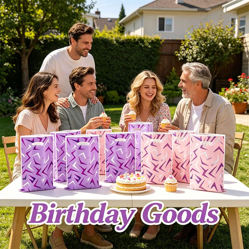 Kpop Popular Purple and Pink Gifts Bags for Celebrating Thank You Birthday Party in Packing Picnic Candy Cookie Perfect Gifts