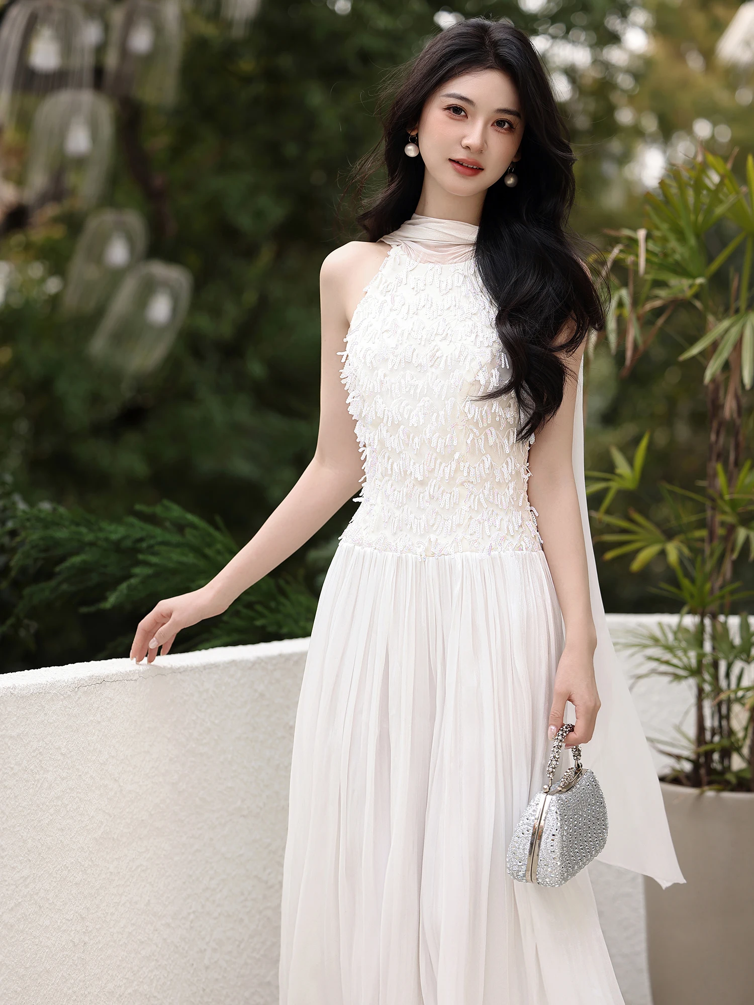 

Элегантное белое вечернее платье для женщин, новинка 2026 года, высококлассное, эффектное, для важных мероприятий, красивое, для конференций, для ведущих, для помолвки...