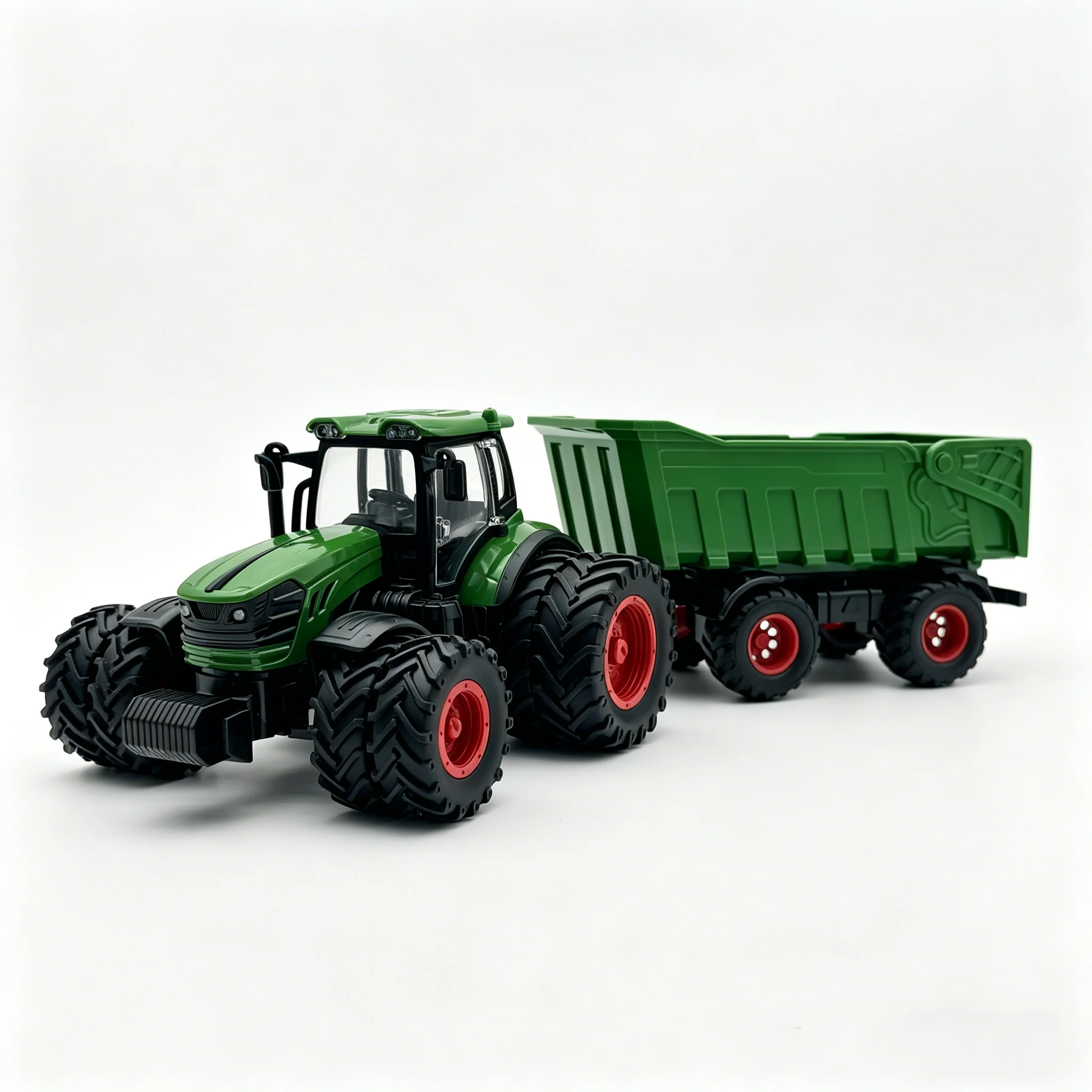 RC Farm Tractor Toy with Trailer & Attachments - Kids Remote Control Farmer Vehicle with Farm Animal Playset