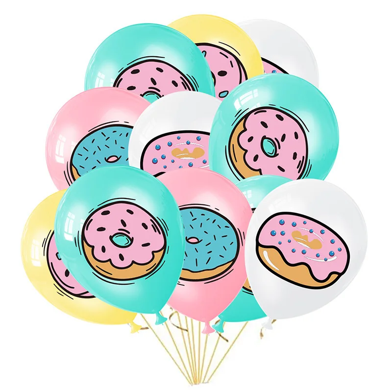 

10pcs 12inch Colorful Doughnut Balloon Sweet Dessert Doughnut Latex Baloon Kids Happy Birthday Party Decor Balloons Baby Shower