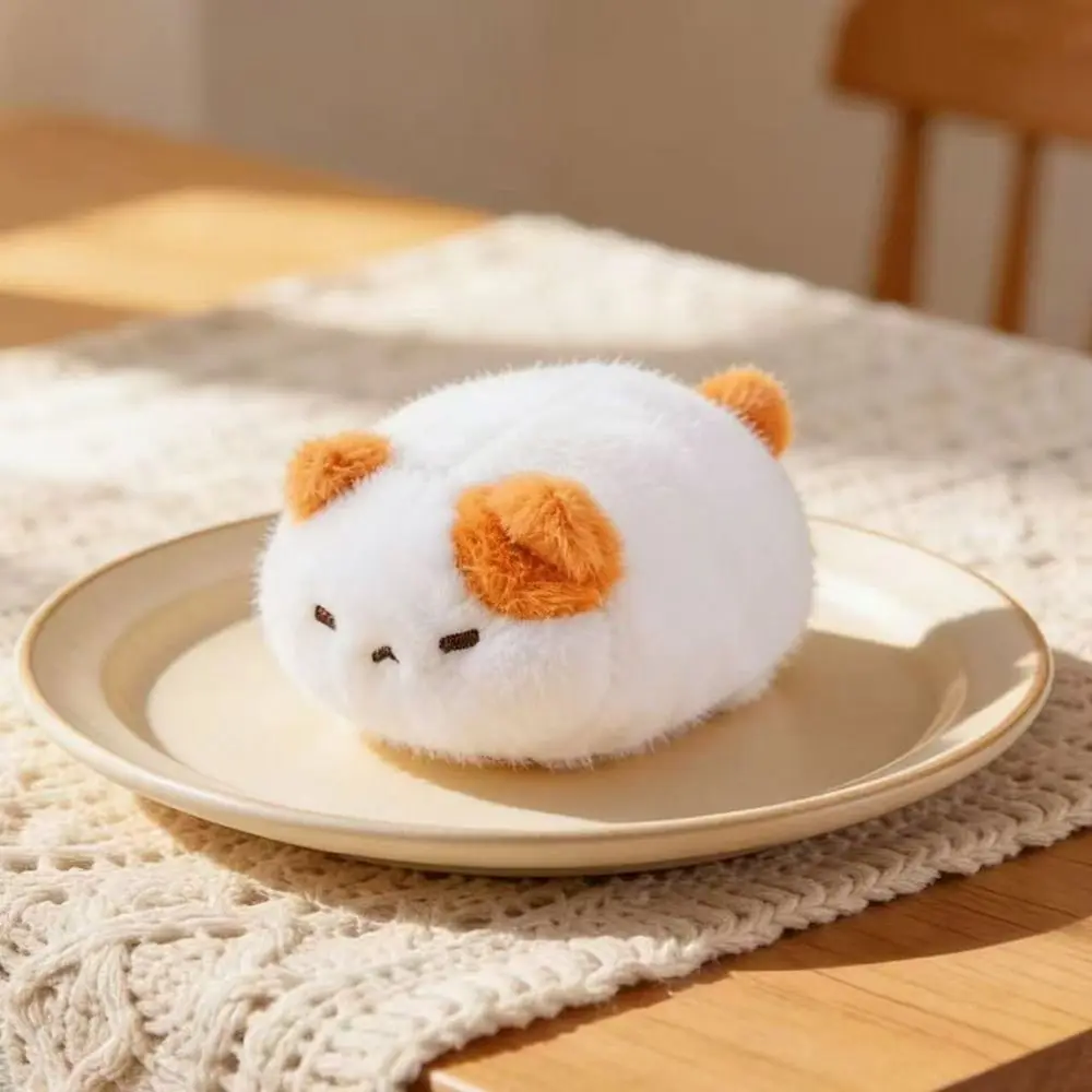 Lazy cat plush pillow detail