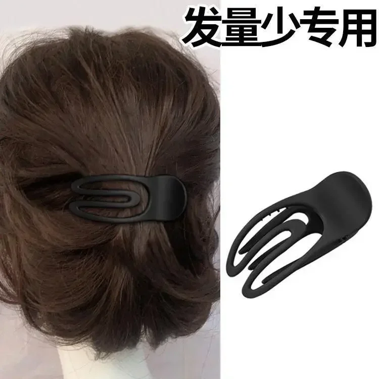 Clip a becco d\'anatra smerigliata in tinta unita versione coreana alla moda per accessori per capelli eleganti a mezza cravatta temperamento da donna