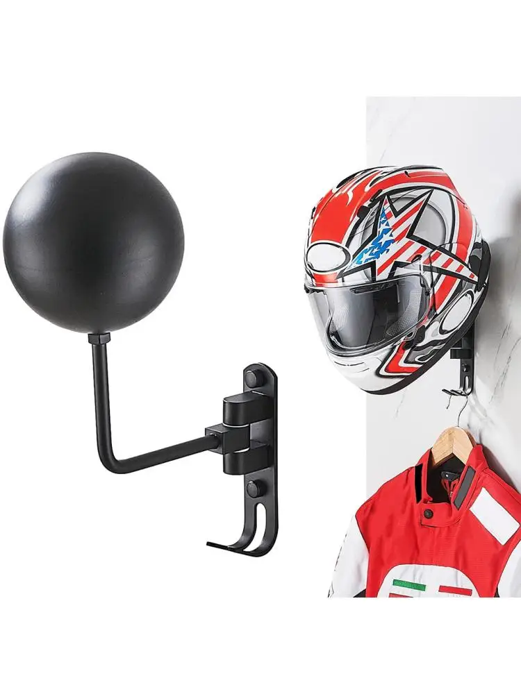 AliExpress NONE Motorcycle Helmet Rack Wall Mount Helmet Holder 180° Rotation Helmet Hanger With Hooks for Cycling Baseball Rugby Helme Bracket