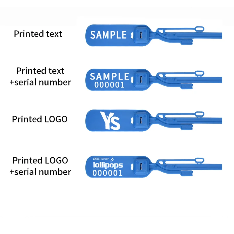 Numbered Plastic Security Tags Custom Heavy Plastic Truck Container Trailer Seals Pull-Tight Cable Ties Metal Insert Lock 100pcs