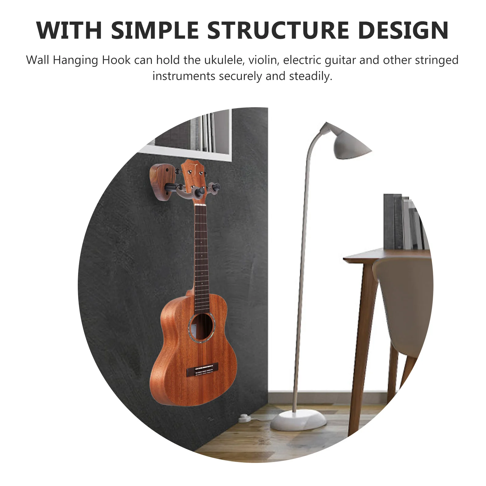 

Acoustic Guitar Accessories Hook Display Stand Musical Instrument Wall Mount Wood Hanging Rack