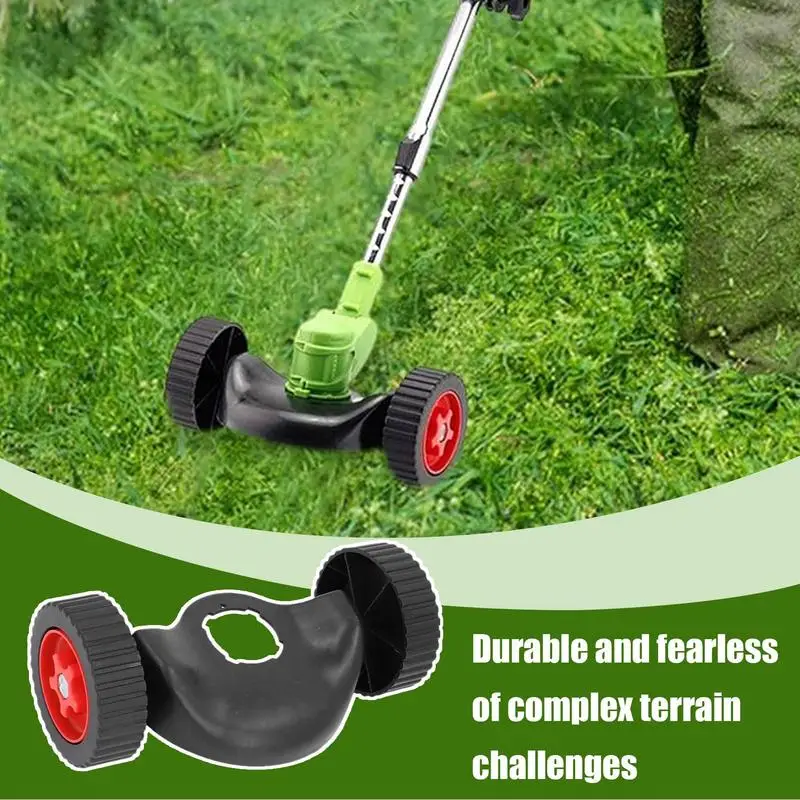 String Trimmer Wheels Attachment Cordless Grass Trimmer Wheel Adjustable Support Wheel For Improving Work Efficiency
