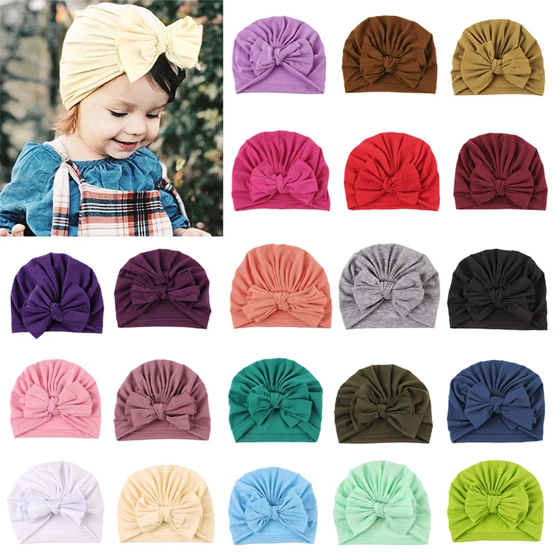 

Bow Newborn Beanie Cotton Baby Girl Infant Bonnet Baby Turban Hats for Girls Boys Toddler Cap Baby Hat Newborn Gift 0-24M