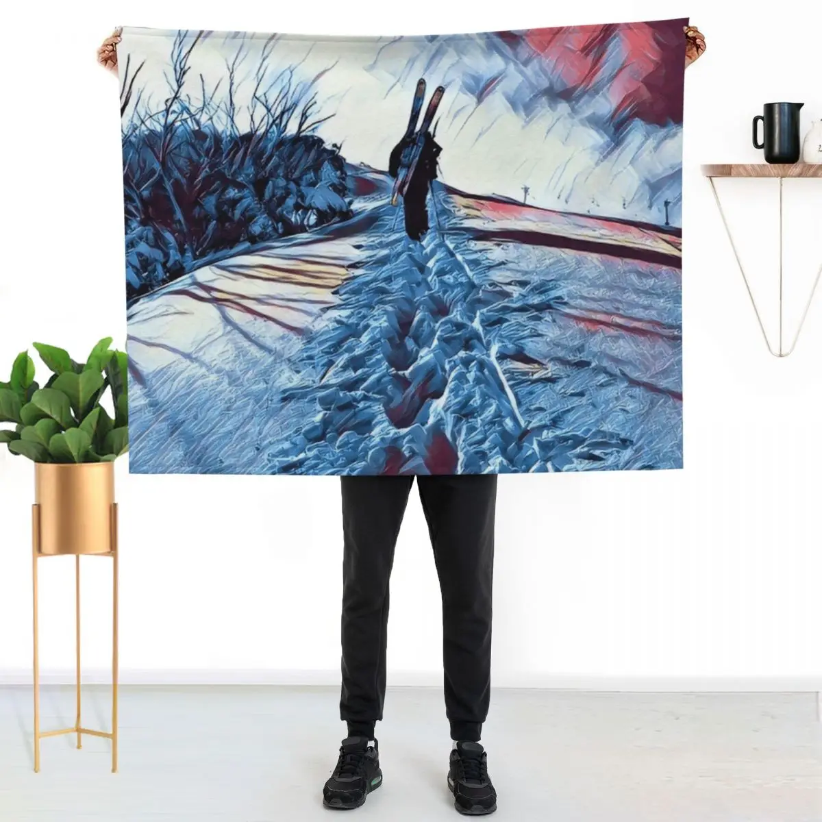 

The Hike Out, Mt Hotham Throw Blanket Breathable Lightweight Blanket for Adults Kids