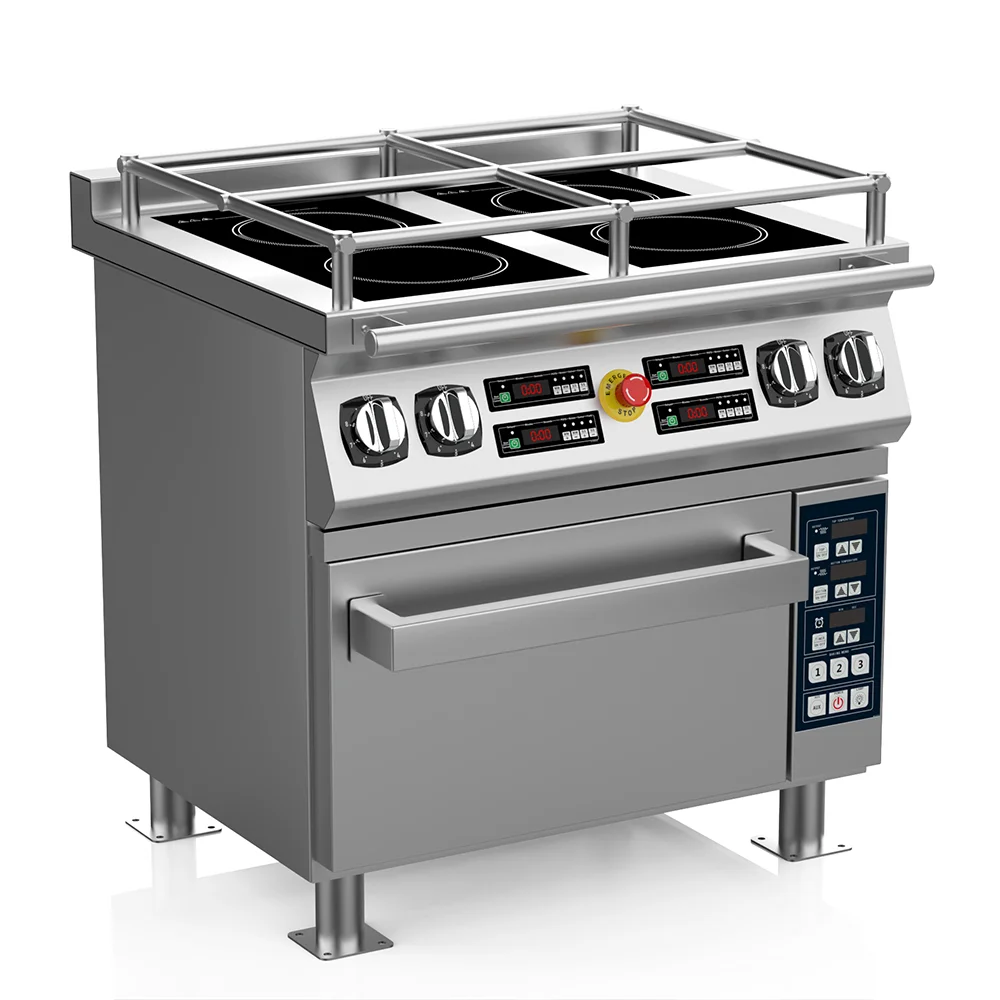 Marine Galley Electric Cooking Range 4 Burner With Oven Seaworthy Induction Cooker for Ship Yacht Galley Offshore Equipment