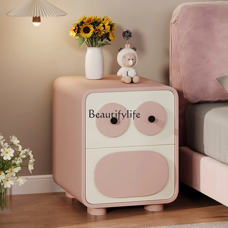

Solid wood cream wind robot bedside table simple modern mini small children's bedroom locker