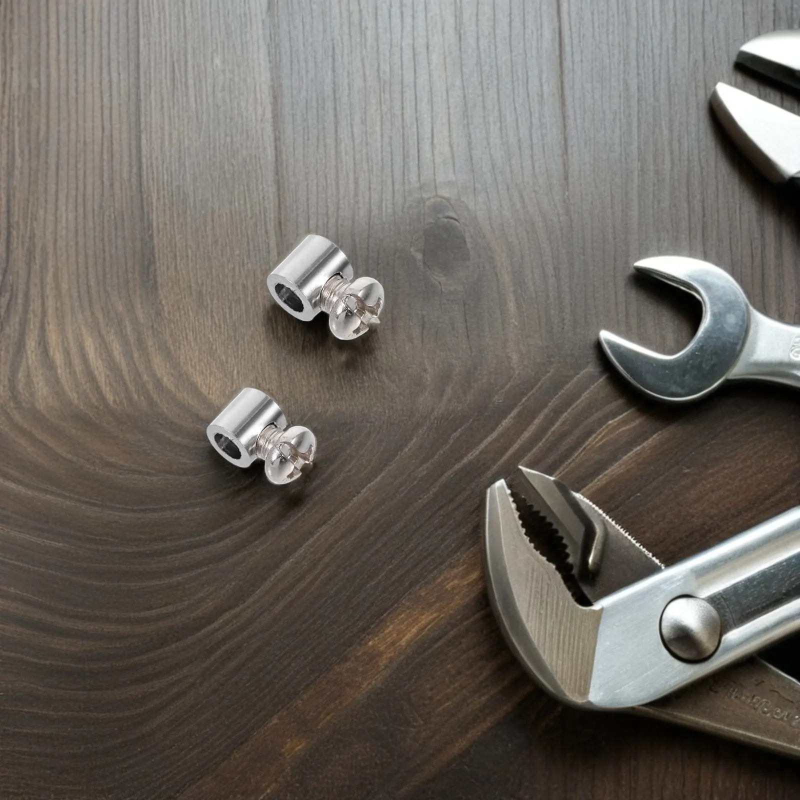 30Pcs Metal Steel Copper Double Hole Wire Rope Clamp Cable Clip M4 Thread for Heavy Lifting Marine Construction Securing