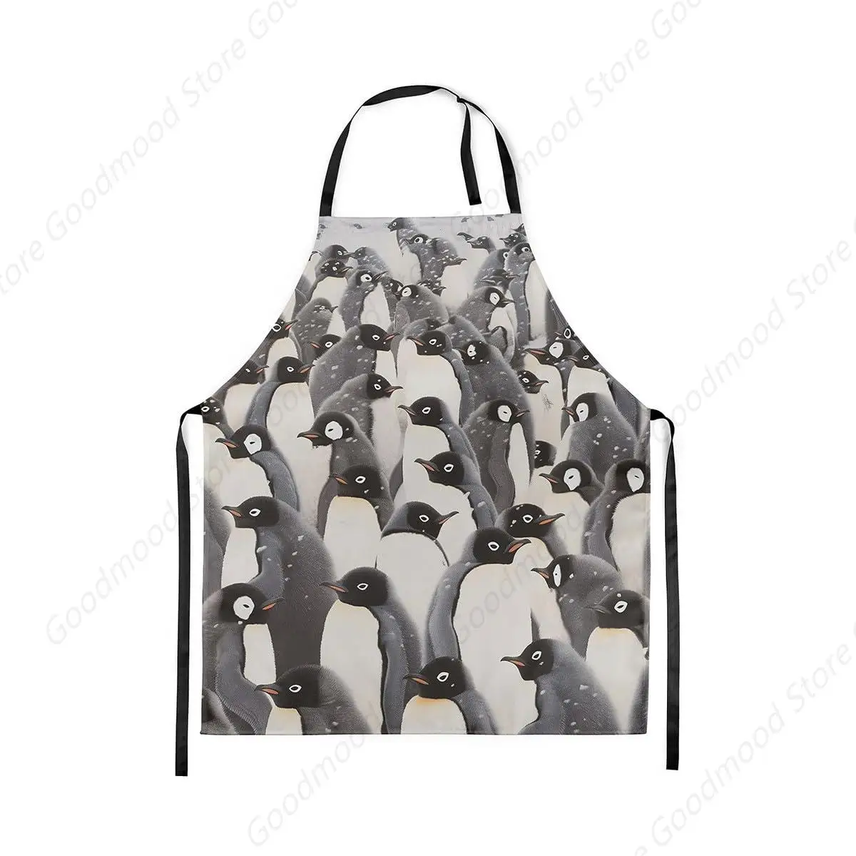 

Penguins Apron Waterproof Adjustable Cartoon Cute Antarctic Wildlife Apron Winter Snowflake Cooking Apron for Kitchen