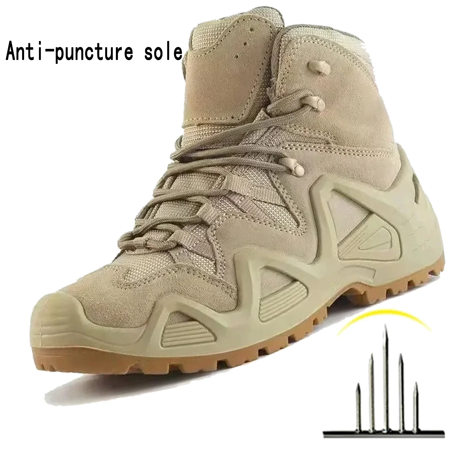 Mens Combat Tactical Boots WaterProof Outdoor Hiking Ankle Work Boots Climbing Botas Tacticas Militar Intervention Safety shoes