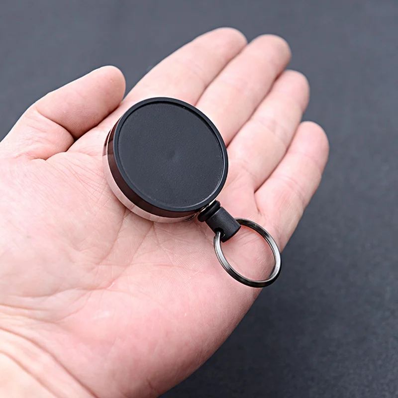 60CM Multifunctional Roll Retractable Keychain Bag ID Card Holder Keyring Key Chain Stainless Steel Rope Key Ring