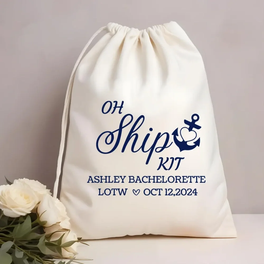 Customized Oh Ship Kit Favor Bags-Cruise Party Love Bags-Custom Name Bag-Cruise Wedding Party Bags-Love Theme Anchor Ship Party