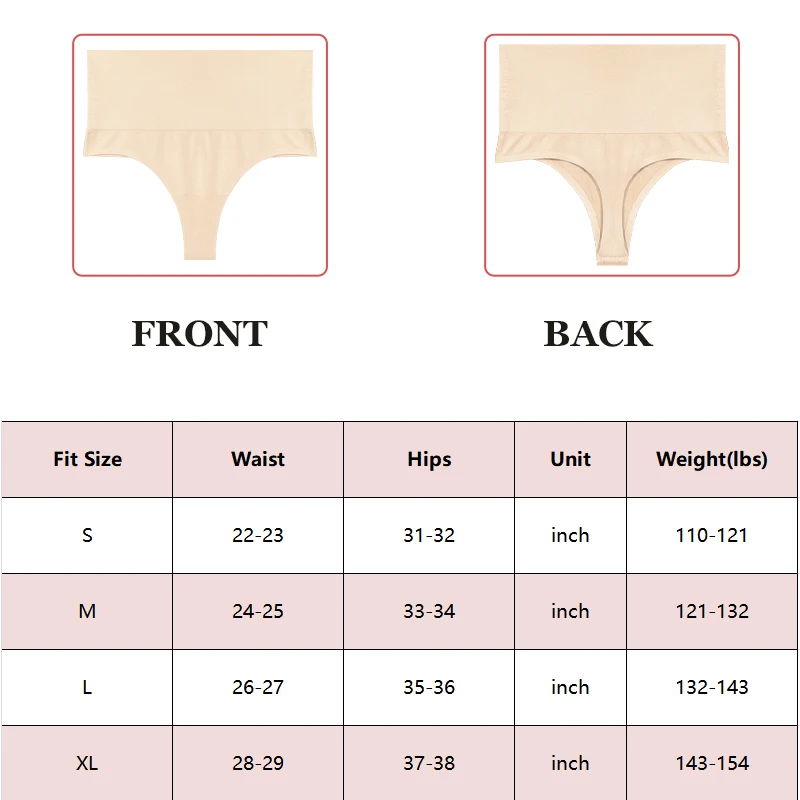 2Pcs High Waist Seamless Underwear Women\'s Butt Lifter Panties Sexy Slimming G-string Shapewear Belly Shaping Cincher Lingerie