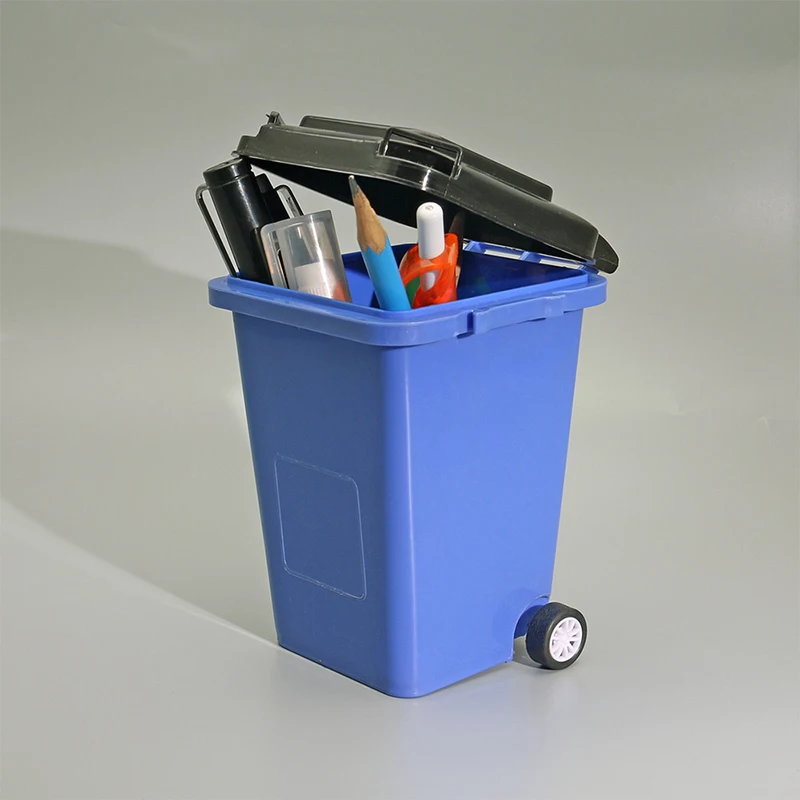 Creative Mini Trash Can Desktop Waste Bucket Garbage Bin Office Countertop Pen Holder Home Decor Multifunctional Organizer Box