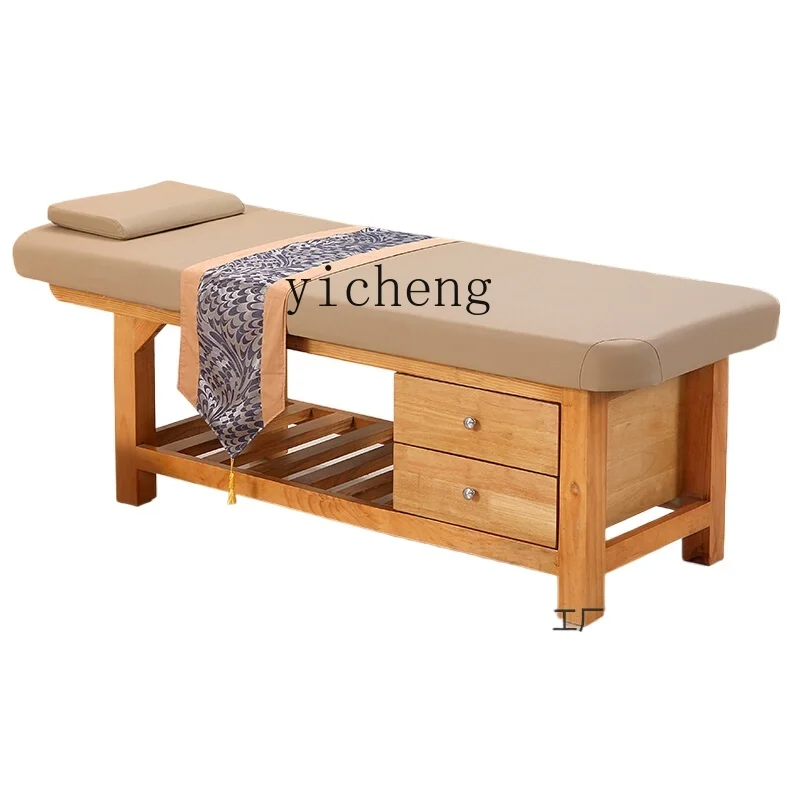 TQH solid wood beauty bed beauty salon special massage bed embroidery ear bed moxibustion