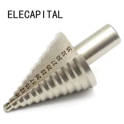 HSS Grooved Step Cone Drill Bit 13 Steps 5-35MM Woodworking Wood Metal Hole Drilling Cutter Tools Power Tools