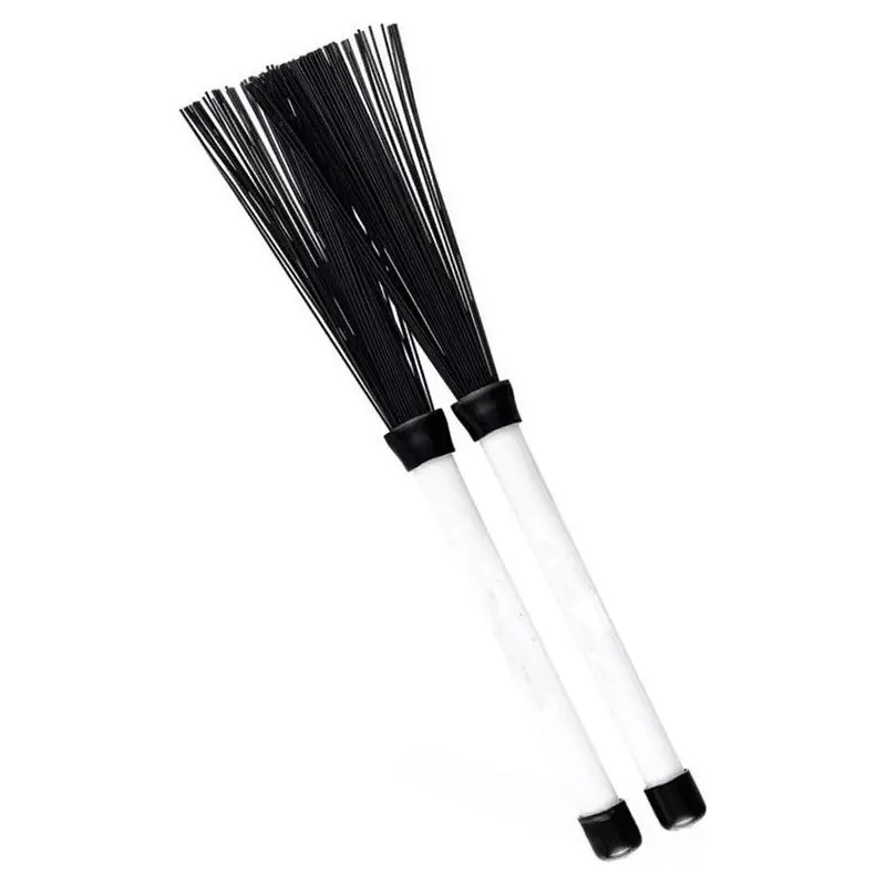 T22C 1Set Black And White Nylon Drum Brushes, Kit Drum Brushes, Create Dynamic Percussion Tones