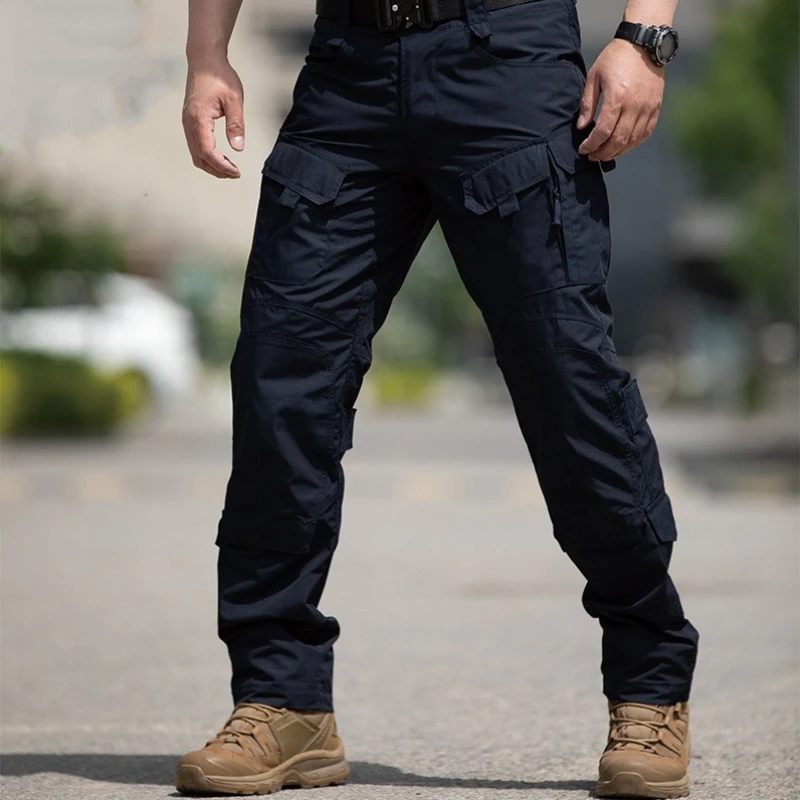 

Мужские повседневные прямые брюки с несколькими карманами, рабочие тактические брюки, уличные водонепроницаемые износостойкие брюки-карго для пешего туризма и скалолазания