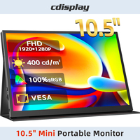 10.5 inch FHD Portable Monitor for Laptop IPS USB-C Mini HDMI Laptop Extended Display 60Hz 1500:1 400Nits Second Screen