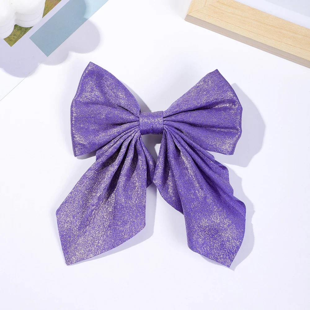 Women Girls Sweet Bowknot Hair Clips Print Solid Color Bows Hairpins Ribbon Barrettes Duckbill Clip Headwear Hair Accessories