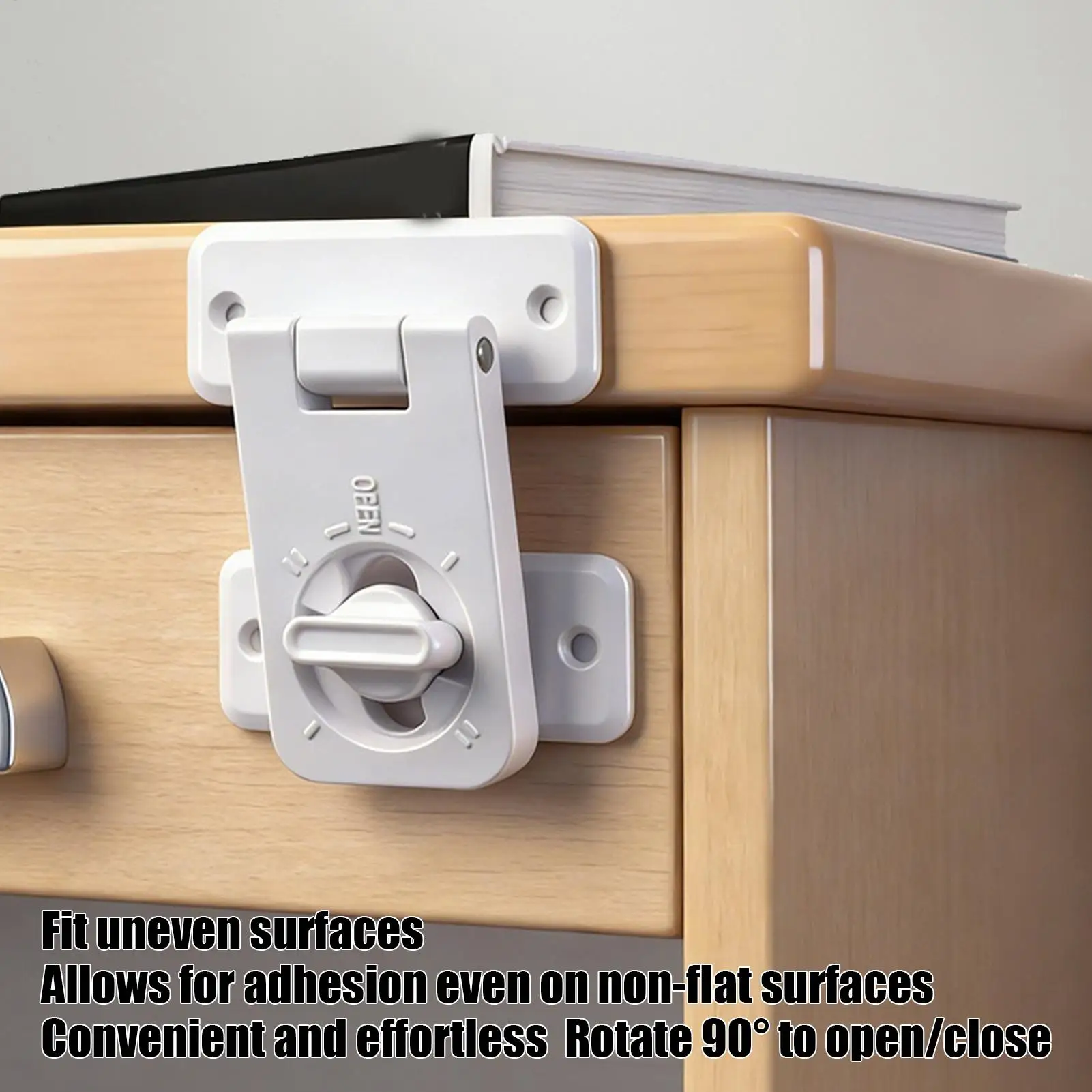 No-drill Refrigerator Safety Lock Household Fridge Microwave Oven Door Lock Door Lock Rotating Heavy Duty Refrigerator Lock
