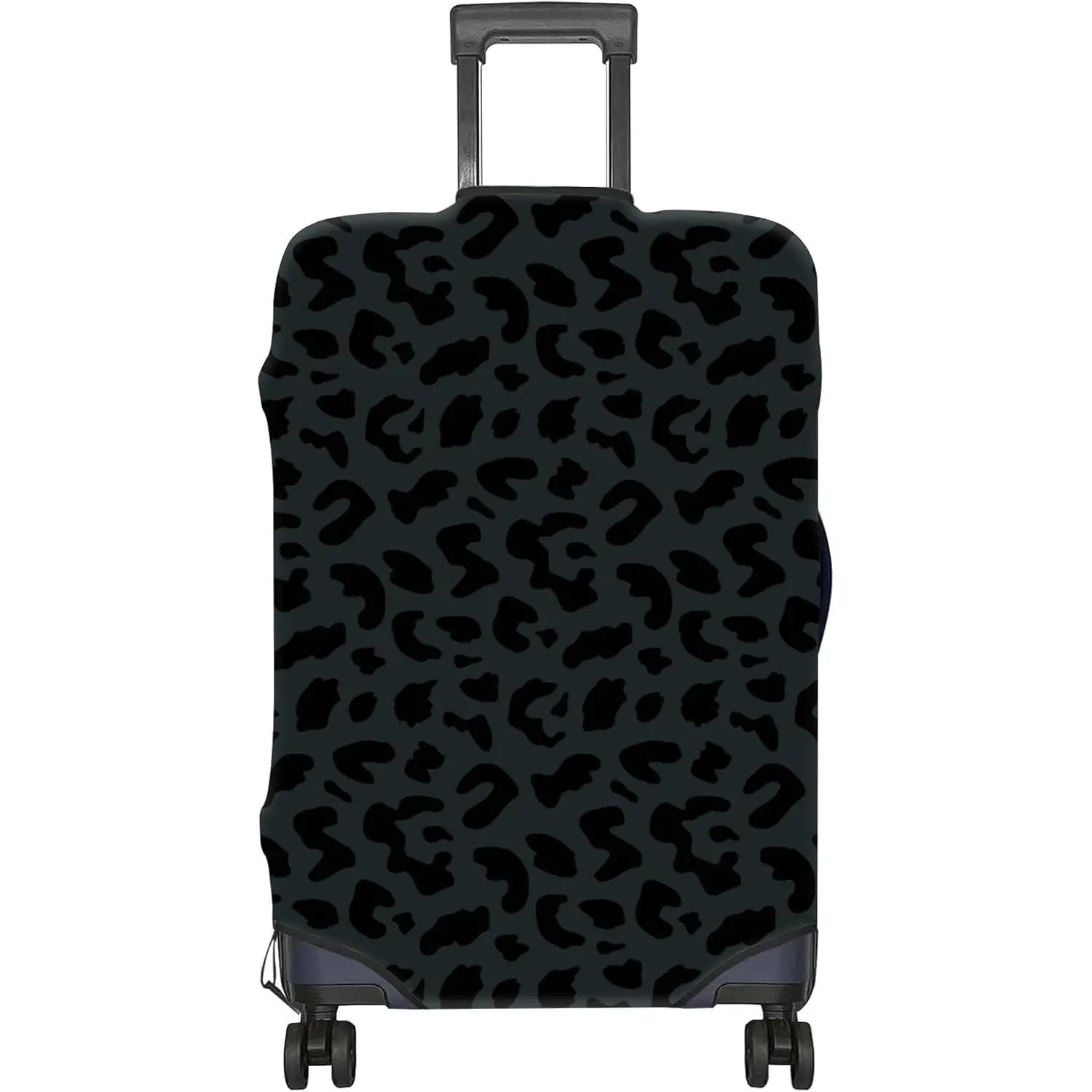 

Черный леопардовый принт, чехол для багажа, чехол для чемодана, защитный чехол для багажа, моющиеся чехлы, милые эстетические чехлы