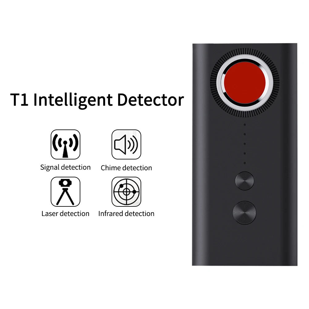 Black T1 USB Hidden Camera Finder Gadget Camera Spy Lens Camera Wiretapping GPS Tracker Sound Signal Finder Detector Accessories