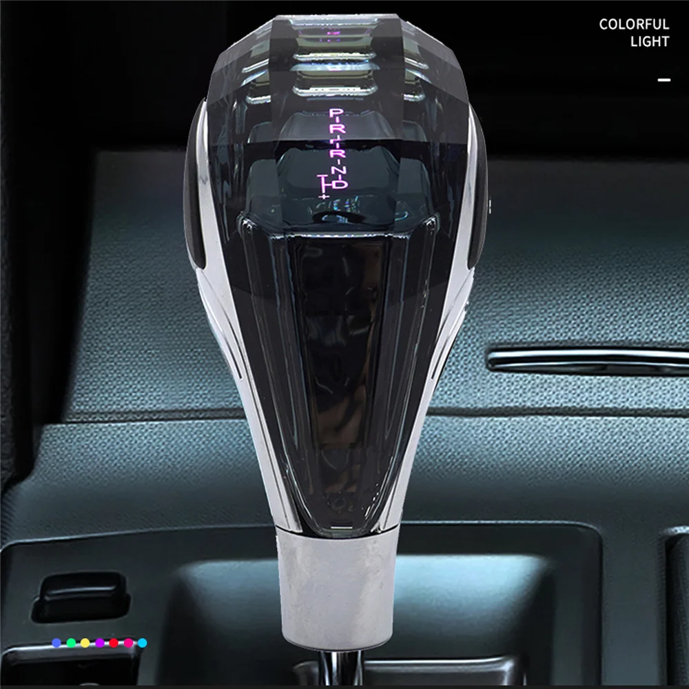 Crystal Touch Activated LED Gear Shift Knob Breathable Light with USB Charger VIP Log