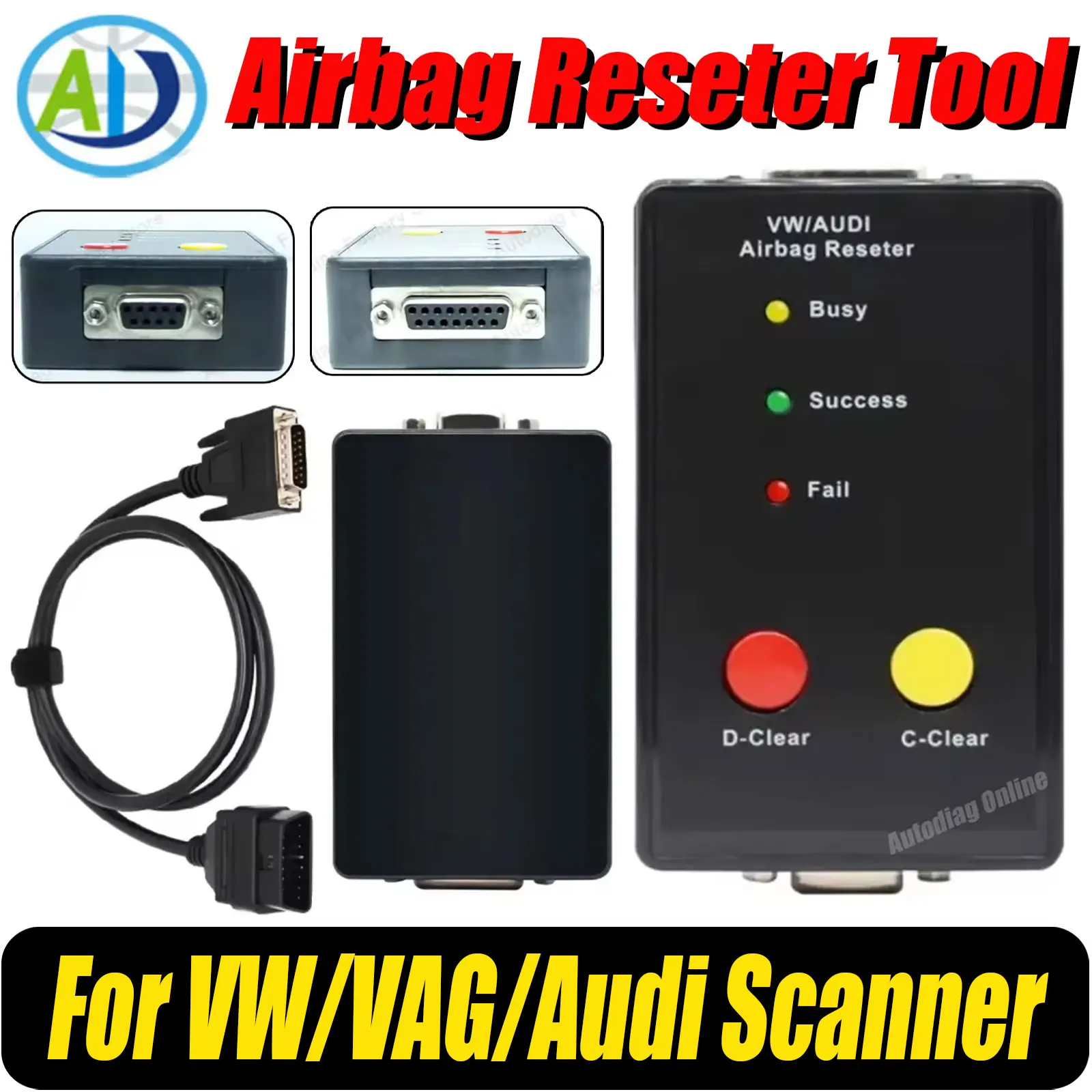 

Airbag Reseter Tool For VW/VAG/Audi OBD2 Auto AirBag Scanner Cars Airbag Collision Data Reset Tool with Connector Airbag Scanner