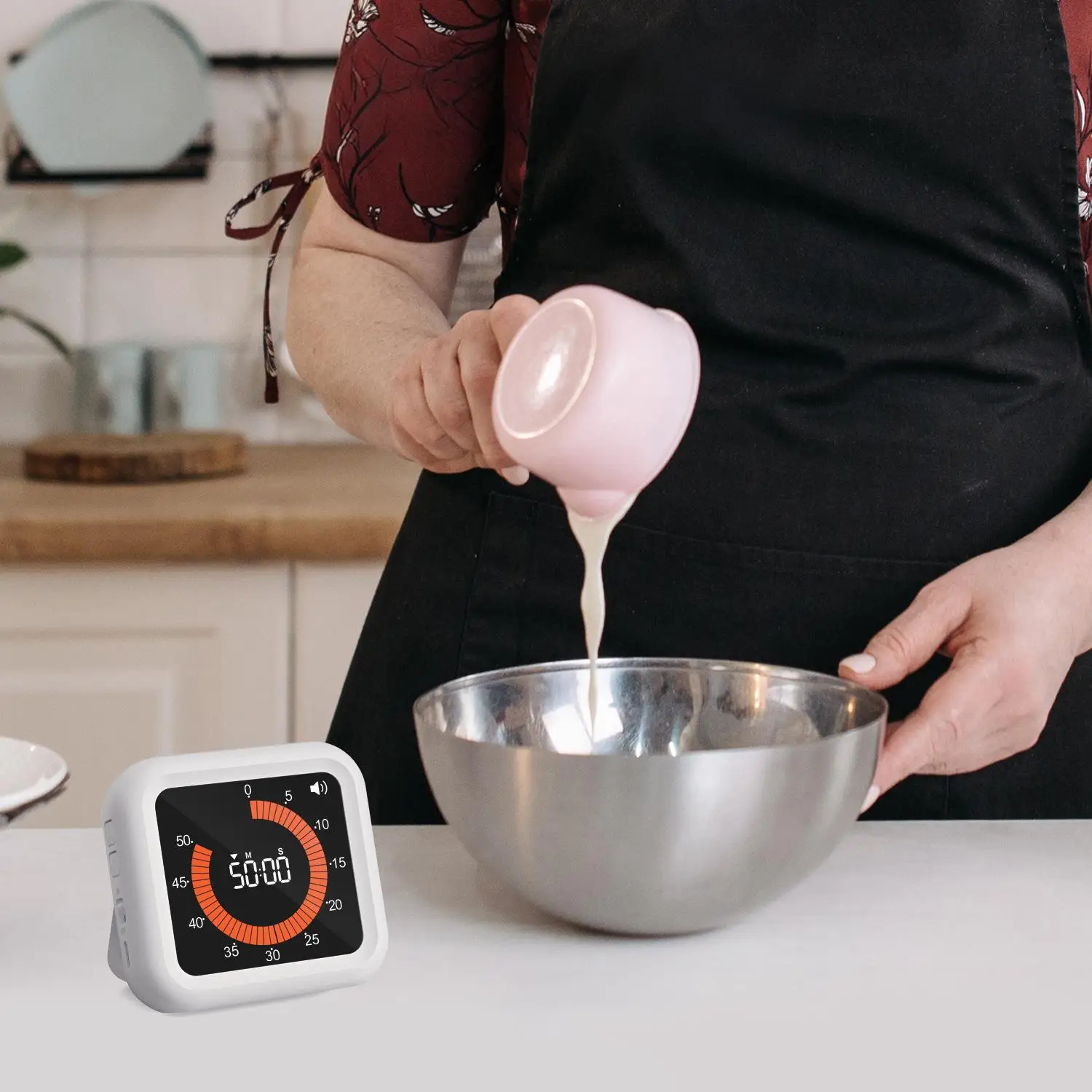 مؤقت رقمي مرئي متعدد الأغراض، مؤقت شحن USB مغناطيسي، ساعة توقيت العد التنازلي 12 ساعة للمكتب والفصول الدراسية والمطبخ