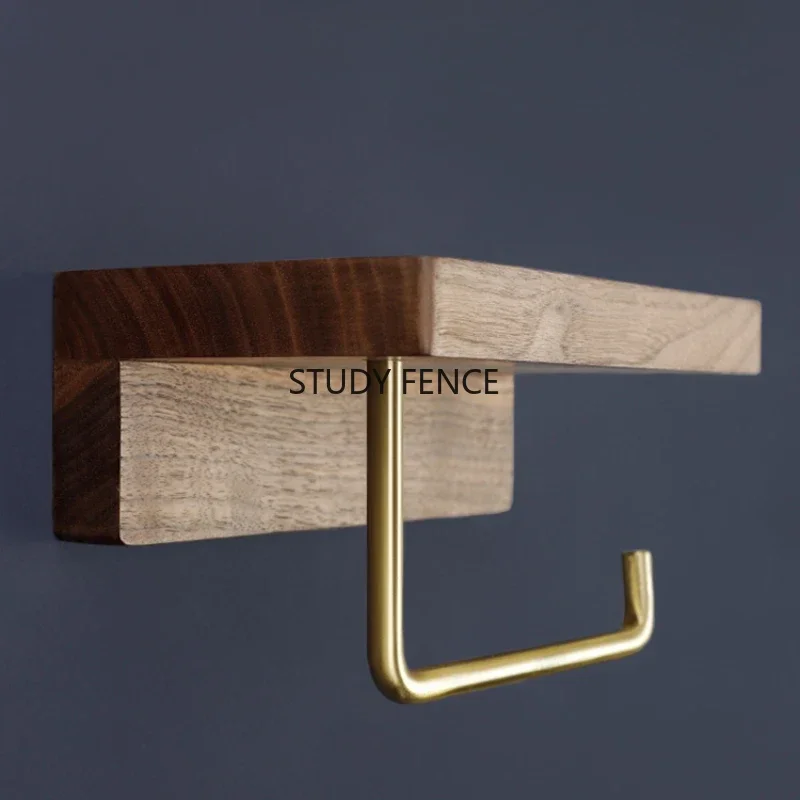 

Деревянный настенный держатель для туалетной бумаги с полкой для телефона, аксессуары для ванной комнаты