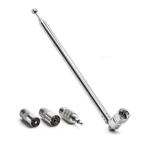 7 Section Replacement Telescopic Aerial Antenna TV Radio DAB AM/FM Universal Rod Antenna 3.5mm Adapter Aerial Length 76cm