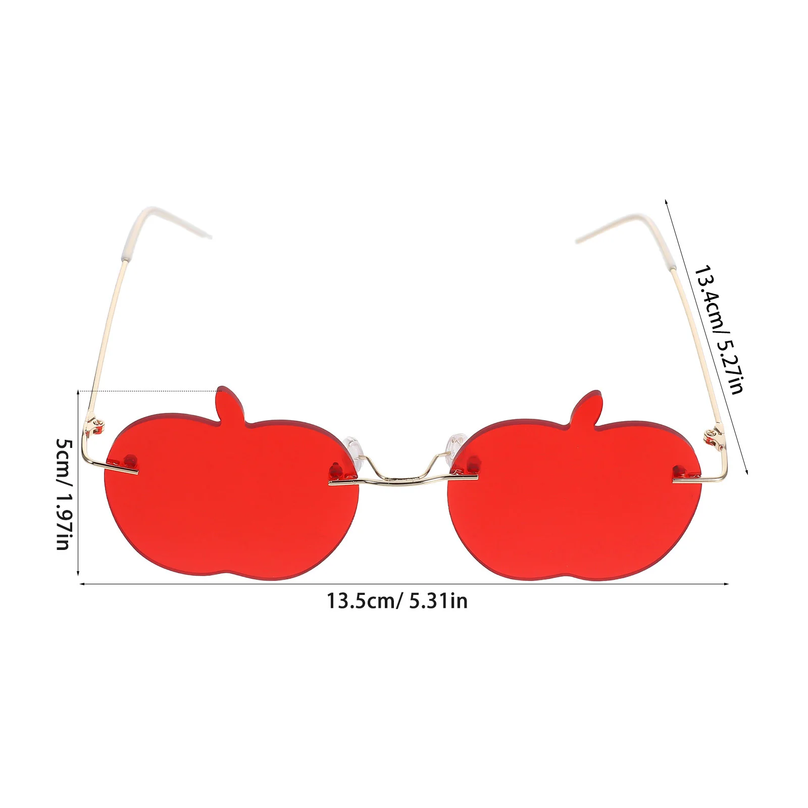 1 قطع أبل بدون شفة النظارات الشمسية مضحك حزب صور الدعامة الأحمر أزياء النظارات خفيفة الوزن دائم بدون شفة نظارات أزياء النظارات #2