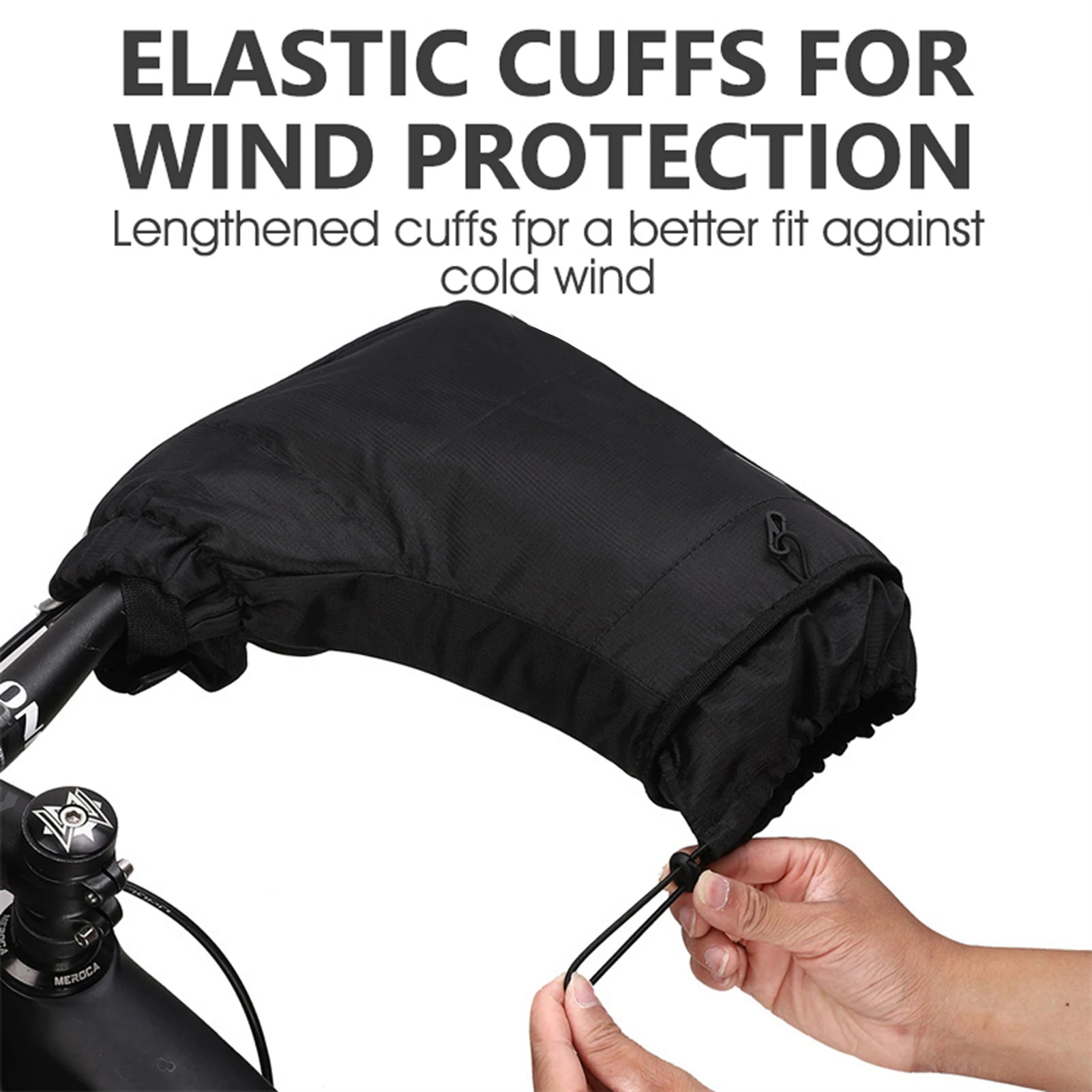 Windproof Thermal Bike Handlebar Mittens Bicycle Electric Bike Warm Handlebar Cover Reflective Painting Safety Cycle Gloves view 3