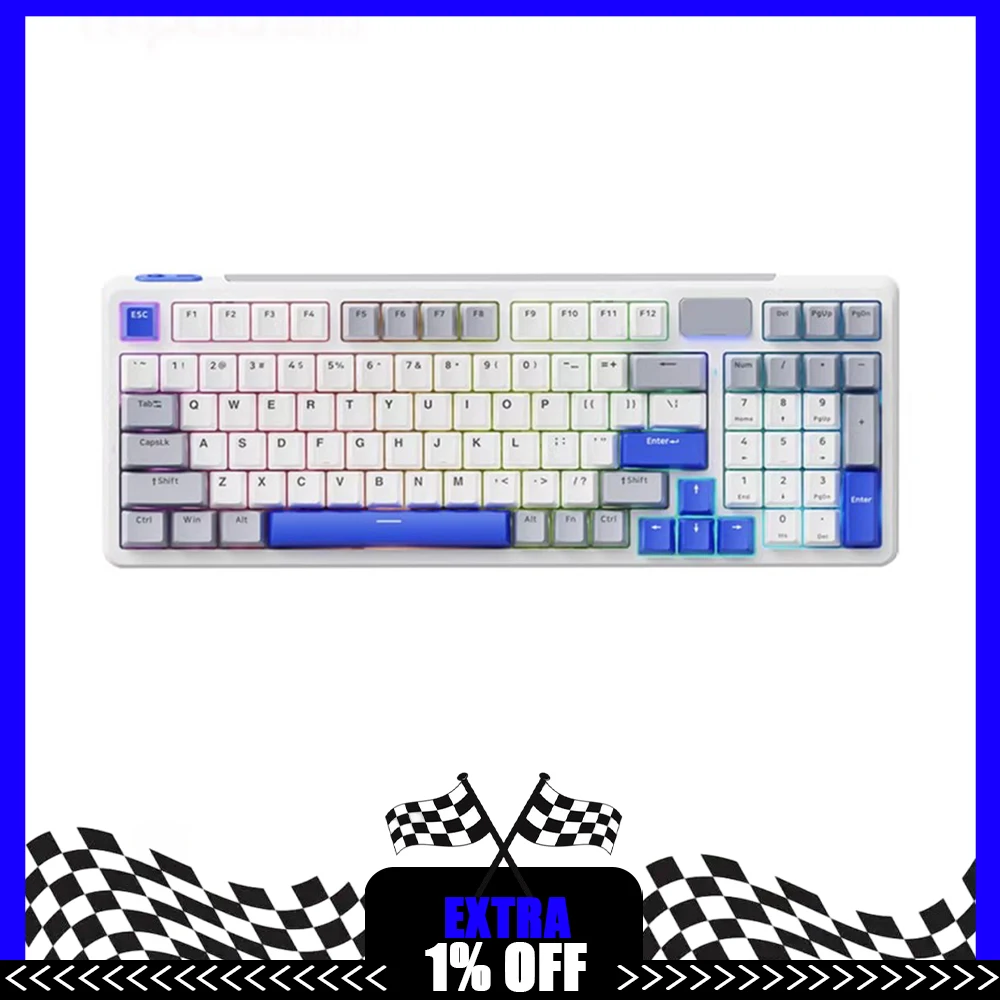 

Rapoo V700DIY-98 Mechanical Keyboard Three Modes 1KHz Long Battery Life Low Delay RGB Keyboard Gasket Hot Swap Pc Accessories