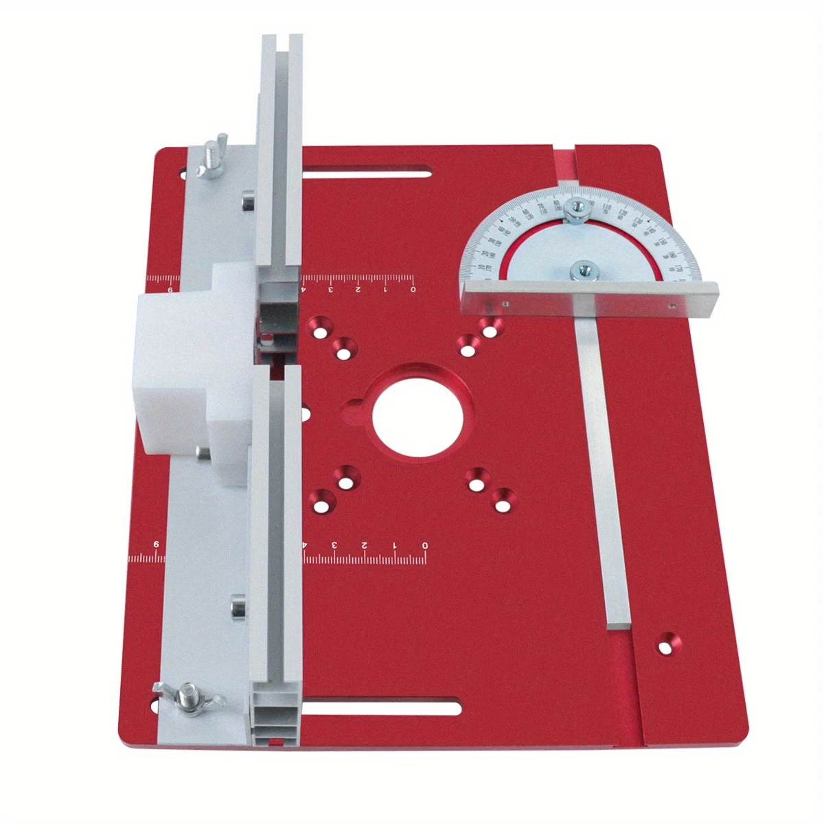 Woodworking Router Lift Kit - Aluminum Router Table Insert Plate W/ Miter Gauge Guide and Bracket for 65mm Diameter Motors