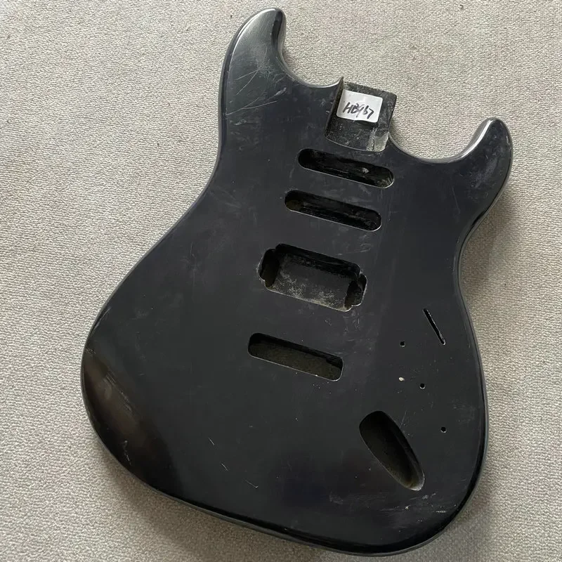 

HB967 SSH звукосниматели на заказ тремоло незавершенный корпус гитары ST черного цвета из цельного дерева для замены гитары Strato и DIY