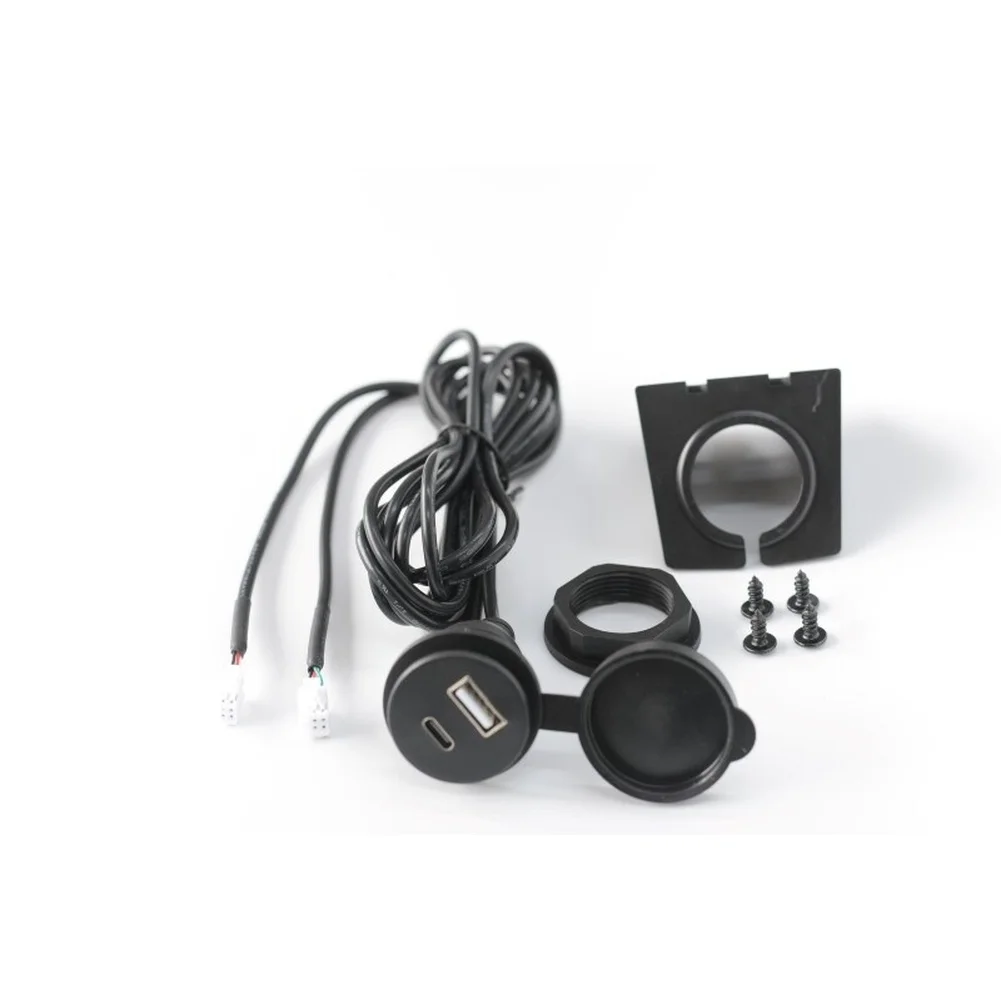 Car USB Port Panel Interface Extension 150cm Waterproof Cable with Dash Mount Bracket for 4/6PIN Navigation Setup